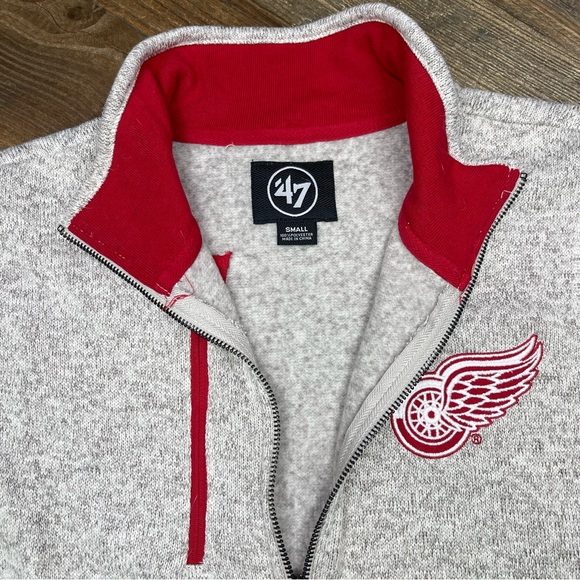 47 Brand Detroit Red Wings Anchor Kodiak Full Zip Vest Size S - Picture 3 of 9